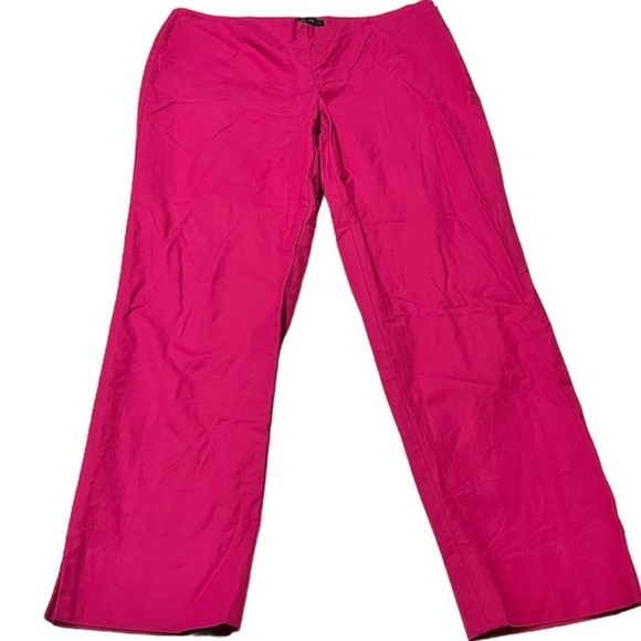 Lafayette 148 Trouser Pants Hot Pink Cotton Size 8 G2 - Picture 1 of 10